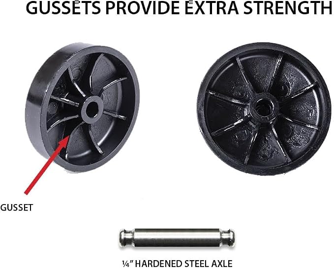 2" Wheel Diameter | Black Nylon Swivel Hooded Samson Twin Wheel Caster | 3/8" x - Image 4