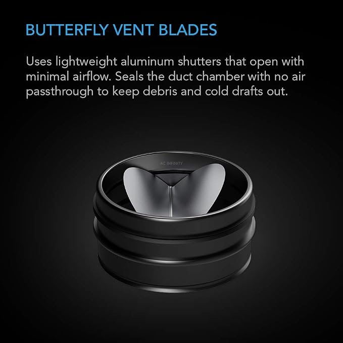 AC Infinity 8” Backdraft Damper, One-Way Airflow Ducting Insert - Image 3
