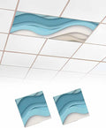 Yukro 2 Pack Teal Ombre Fluorescent Light Covers Abstract Stripe Ocean Wave by Unknown