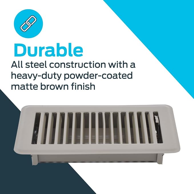 EZ-FLO 4 x 8 Inch Floor Register Vent Cover, One-Way Ventilation Register - Image 5