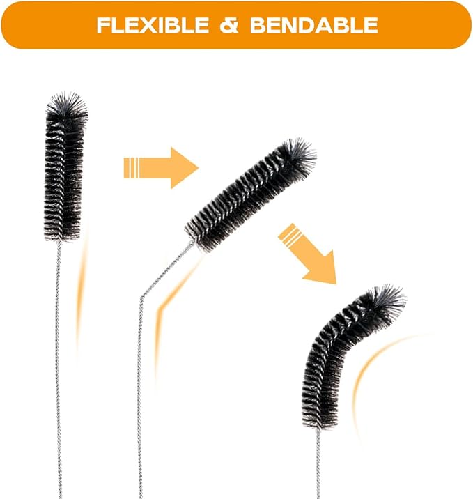 Brush Family Straw Cleaner Brush Set, 6 Piece 12" Long Pipe Tube Bottle Brushes - Image 7