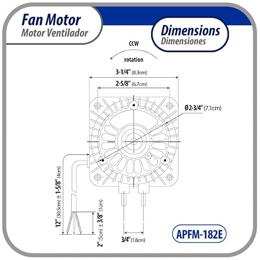 Appli Parts APFM-182E 18W refrigeration condenser and evaporator motor 220V - Image 3