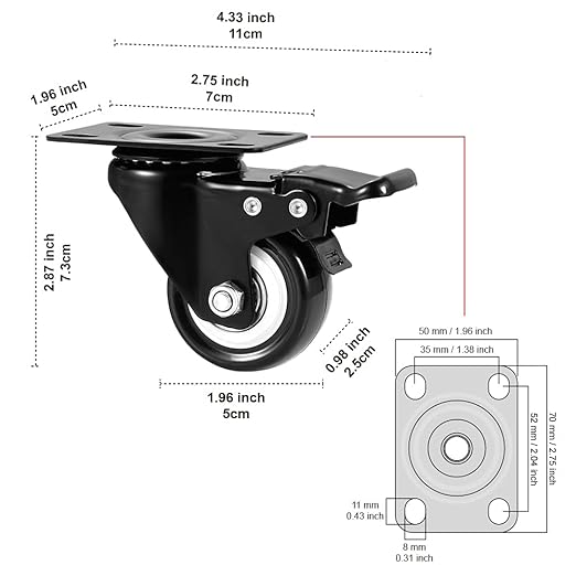 2" Caster Wheels Set of 48, Heavy Duty - Image 2