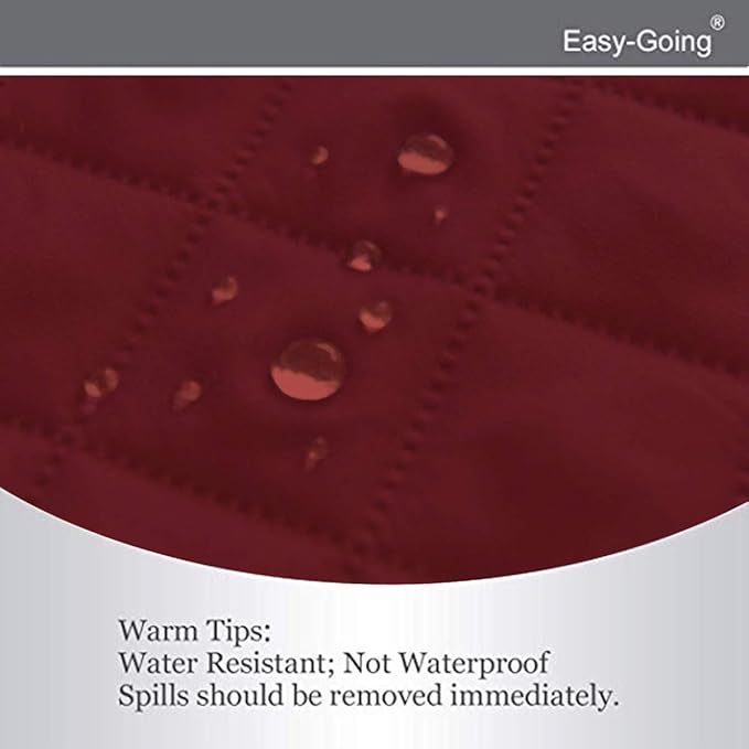 Easy-Going 4 Seater Sofa Slipcover Reversible Sofa Cover Water Resistant Couch Cover with Foam Sticks Elastic Straps Furniture Protector for Pets Children Dog Cat (XX-Large, Christmas Red/Ivory)
