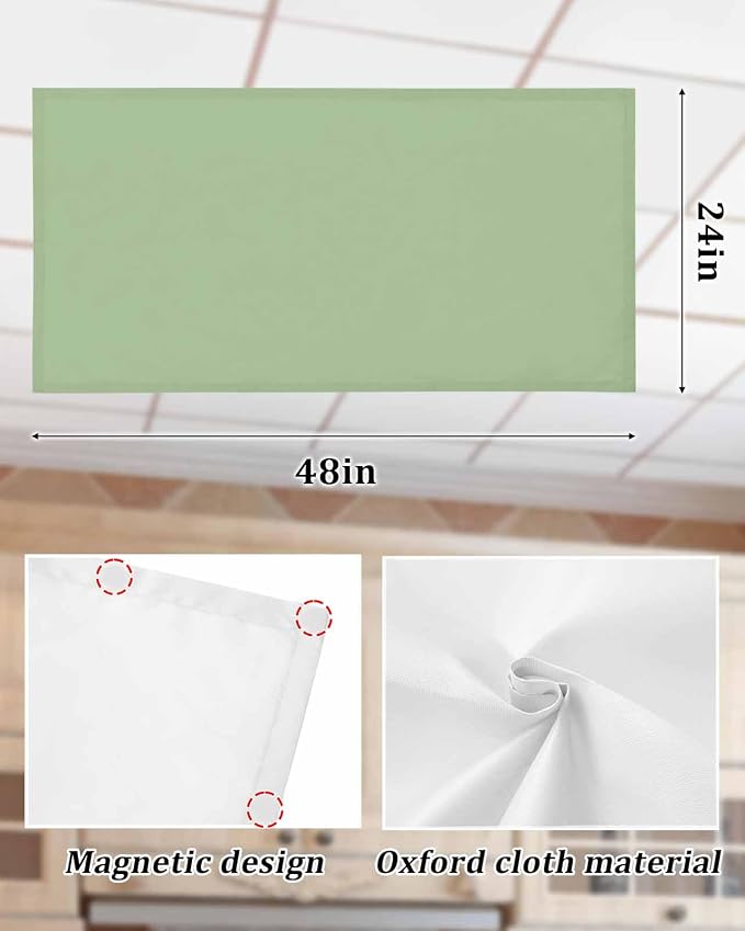 2 Pack Fluorescent Light Cover for Classroom Ceiling Light, Sage Green Magnetic - Image 7