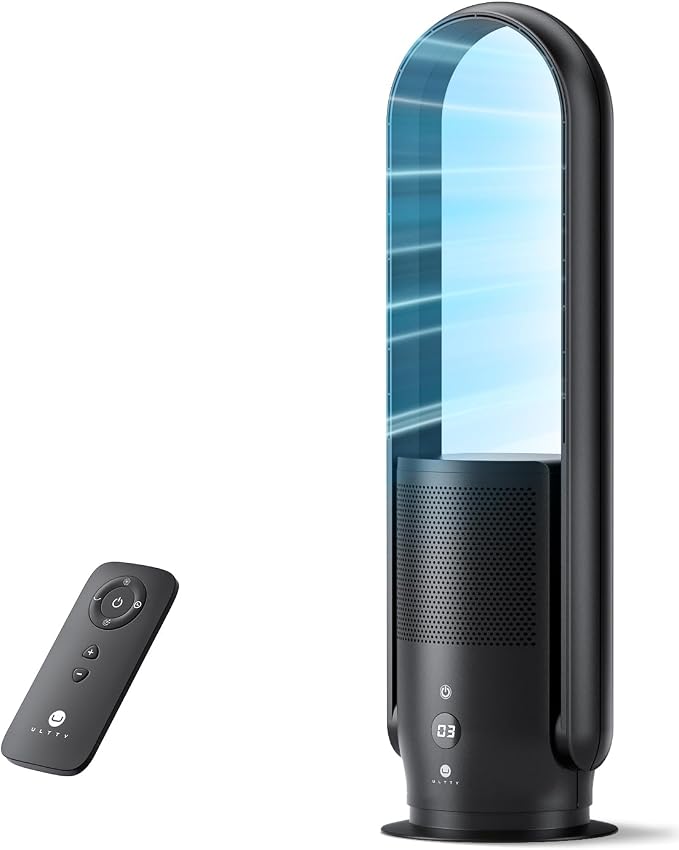 U ULTTY Bladeless Tower Fan and Air Purifier in one, Quiet Tower Fan by UULTTY