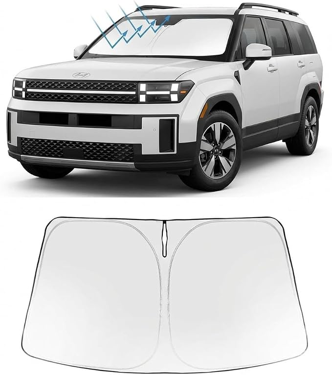 Proadsy Windshield Sun Shade for Santa Fe 2024-2026 Foldable Front Sunshade by Proadsy