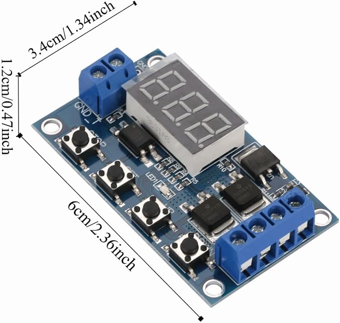 12V-24V Pulse Signal Timer Switch Dual MOS Control Board - Image 2