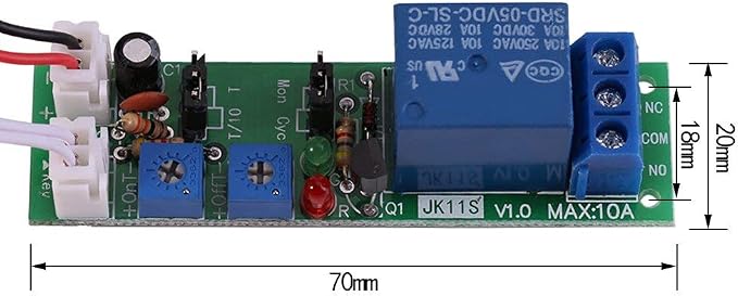 1pc DC 12V/24V Adjustable Cycle Times Switch Module Delay On/Off Timer Delay - Image 2