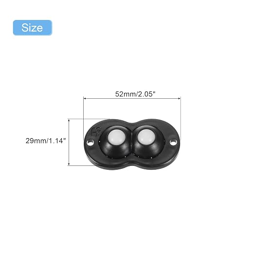 uxcell 10Pcs Mini Self Adhesive Caster Wheels, 2.05" x 1.14" 360° Rotation - Image 2