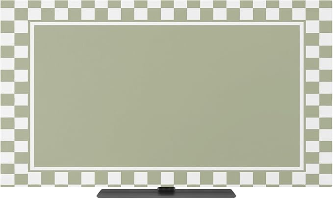 Sage Green Buffalo Plaid Indoor TV Cover, Elastic TV Screen Protector Modern - Image 2
