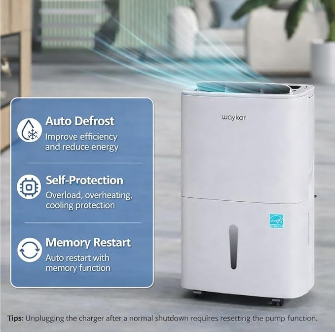 Waykar 150 Pints 2025 Energy Star Dehumidifier - Image 6