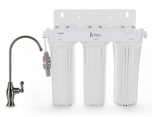 iFilters U300 3 Stage Under Sink Drinking Water Filtration System, High by iFilters