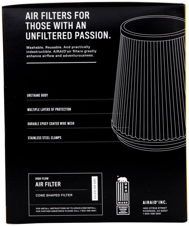 Airaid 720-243 Universal Clamp-On Air Filter: Oval Tapered; 6 Inch Flange ID; 8 - Image 6
