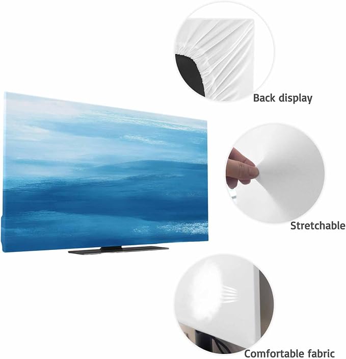Abstract Blue Gradient Style Indoor TV Cover, Elastic TV Screen Protector - Image 7