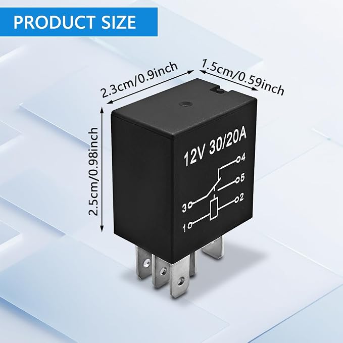 2-Pack 5 Pin 12V 30A Multi-Purpose Automotive Relay, Heavy Duty Stable Relay - Image 2