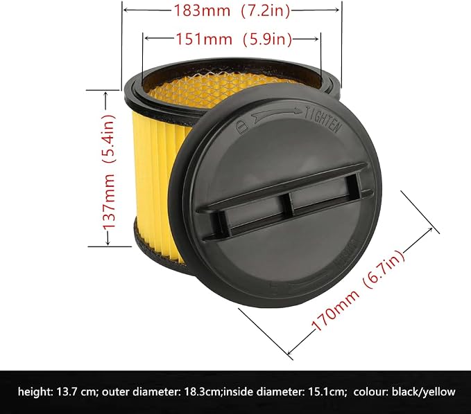 2 PACK Amigriki yellow A32RF03N Replacement Cartridge Vacuum HEPA filter - Image 3