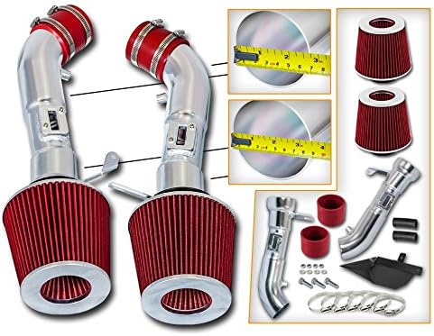 Cold Air Intake System with Heat Shield Kit + Filter Combo RED Compatible - Image 2