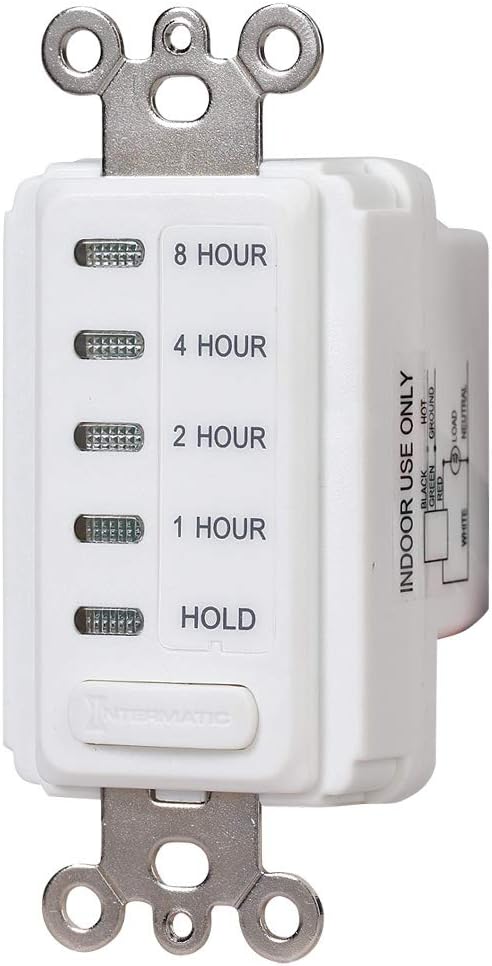 Intermatic EI220W 1/2/4/8 Hour SPST 1800-Watt In-Wall Countdown Timer - Image 4