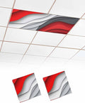 Yukro 2 Pack Red Ombre Fluorescent Light Covers Red Grey Gradient Abstract Wave by Unknown