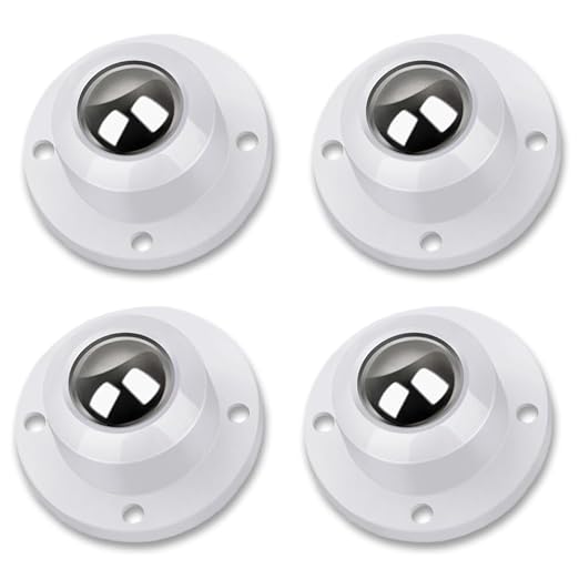 Self Adhesive Caster Wheels for Furniture, Storage Box, Trash Can, PC Stainless by Deear