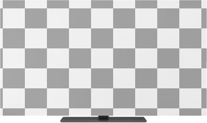 White Gray Buffalo Plaid Indoor TV Cover, Elastic TV Screen Protector - Image 2