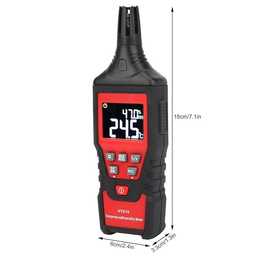 Digital Temperature Humidity Meter Dual LCD Display Backlit Screen Precision - Image 7