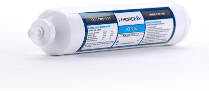 Hydronix ICF-10Q Inline Reverse Osmosis Post, Fridge & Ice Coconut GAC Water - Image 2
