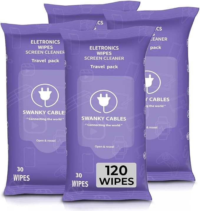 Swanky Cables Screen Cleaner Wipes: Electronic Wipes by SWANKYCABLES