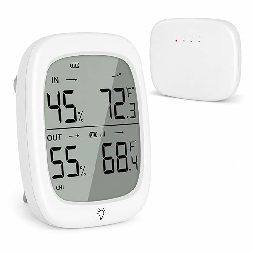 RUIKORING Indoor Outdoor Thermometer Wireless Hygrometer by RUIKORING