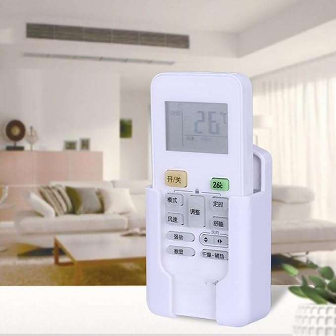 Air Conditioner Remote Control Holder Rack Self Adhesive Media Storage Box Case - Image 3