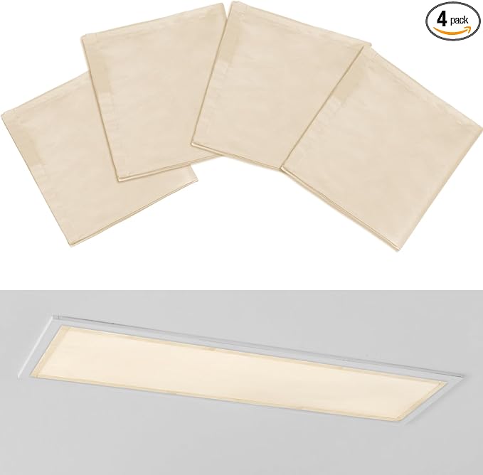 4 Pcs 1 x 4 ft Magnetic Fluorescent Light Covers Fabric Ceiling Light Filter by Wowangce