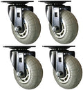 8268E Designer Casters 3 inch Soft Rubber Chrome & Black Designer Caster by Headbourne