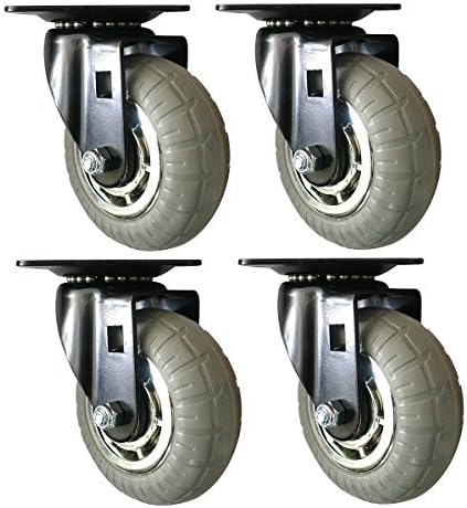 8268E Designer Casters 3 inch Soft Rubber Chrome & Black Designer Caster by Headbourne