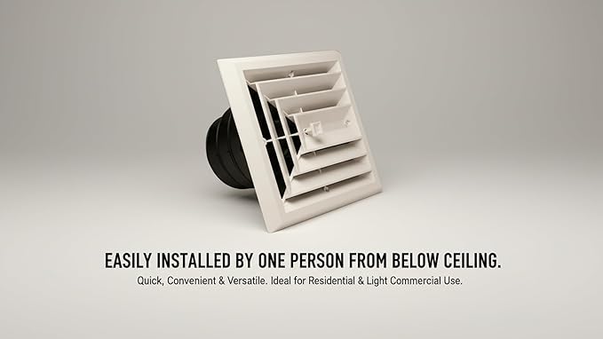 RectorSeal TRUaire Retrofit Grille/Damper MV3 81913 Plastic Ceiling Diffuser - Image 3
