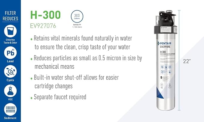 Pentair Everpure H-300 Drinking Water System, NSF Certified to Reduce Lead - Image 2