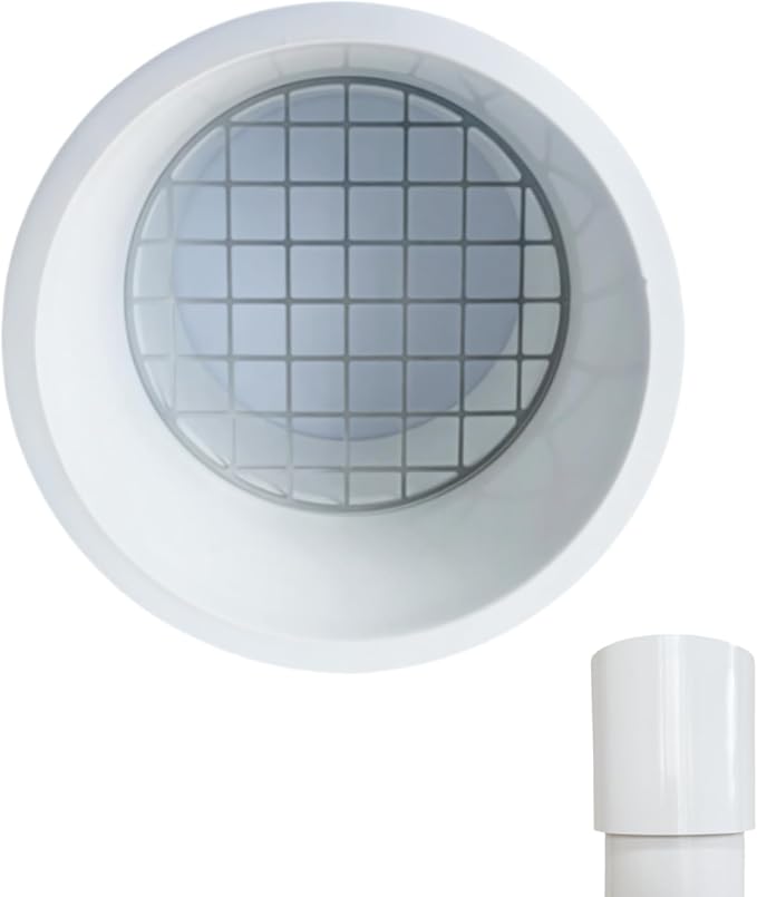 4" PVC Vent Cap with Stainless Steel Screen, 0°Vent Termination Cap by Unknown