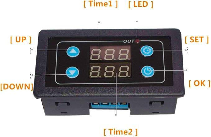 ICSTATION Delay Relay Module, AC 85V-265V Time Delay Switch 0-999s/min/h Timer - Image 5