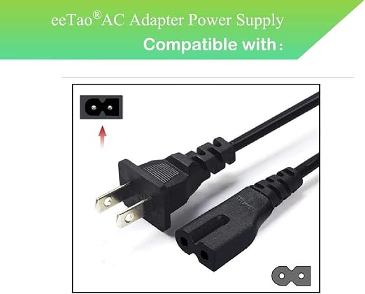 2 Prong AC Power Cord for HEAPETS P339 65W Pet Air Purifier Large Home 4200 sq - Image 2