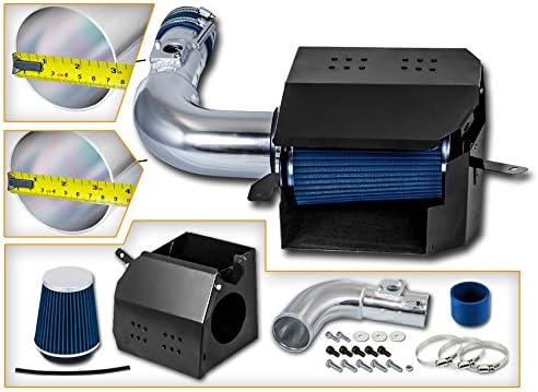 Cold Air Intake System with Heat Shield Kit + Filter Combo BLUE Compatible - Image 2