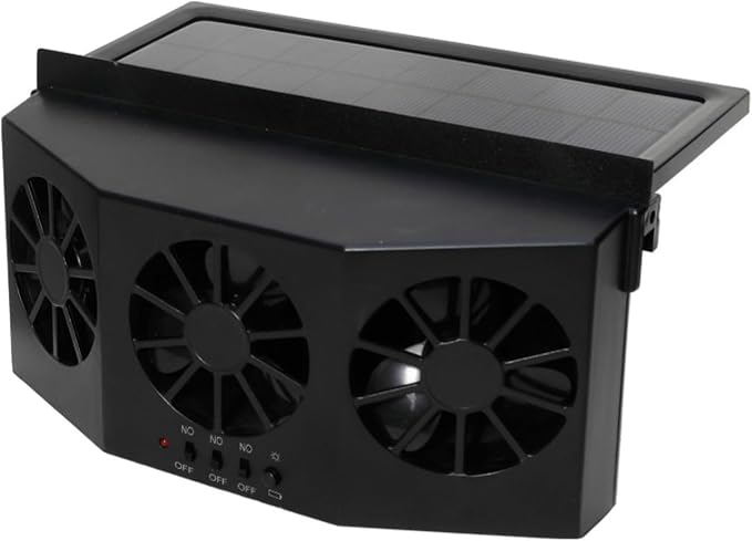 Solar Powered Car Window Exhaust Fan | 3 Fan Car Solar Power Air Vent Radiator - Image 2