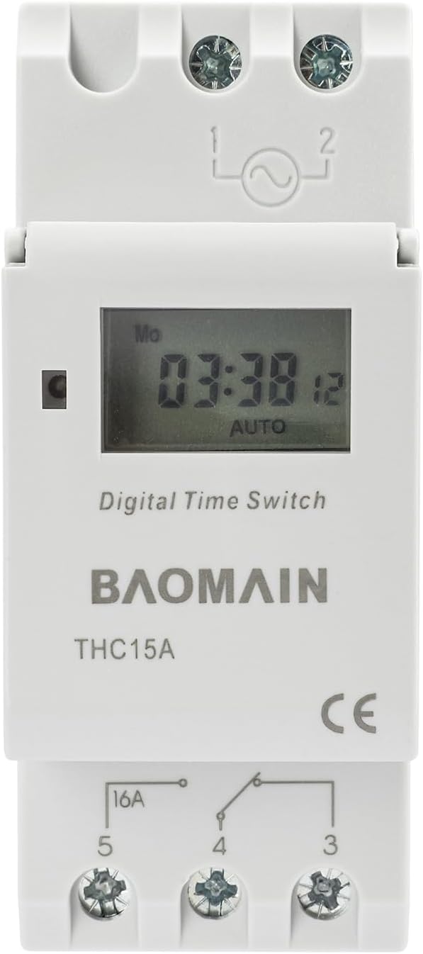 Baomain THC15A DC/AC 12V Digital LCD Power Programmable Timer Switch Relay 16A - Image 8