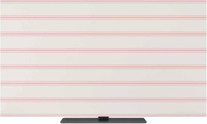 Minimalist Pink Stripe on Beige Indoor TV Cover, Elastic TV Screen Protector by Unknown