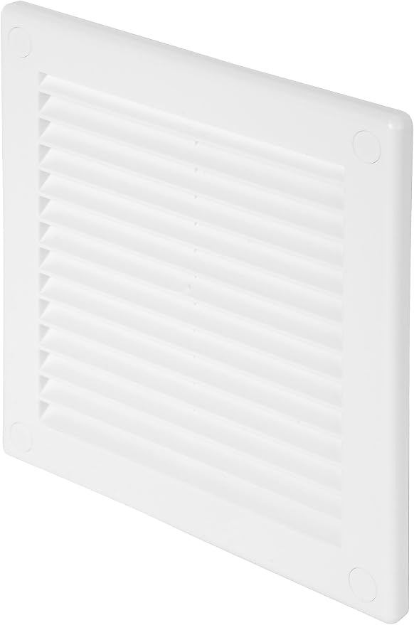 Awenta 4.5" x 4.5" Inch Square Plastic White Ventilation Grille by Awenta