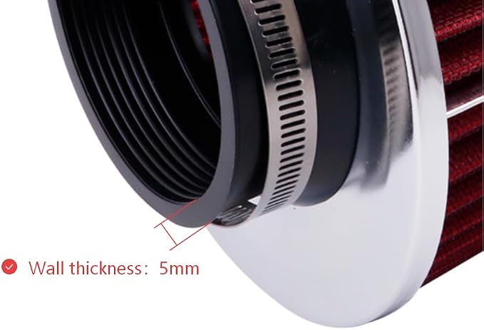 ID3" High Flow Inlet Cold Air Intake Cone Air Filter Replacement Clamp-On Round - Image 6