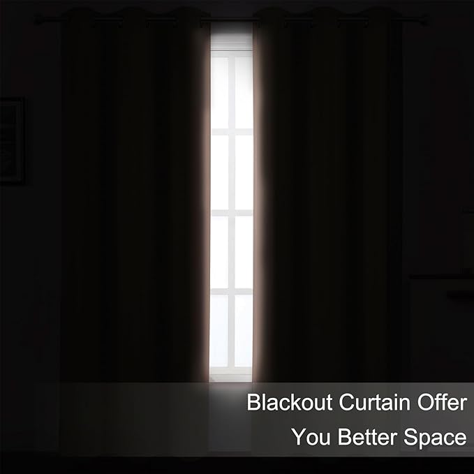 LEMOMO Blush Thermal Blackout Curtains/52 x 45 Inch/Set of 2 Panels Room Darkening Curtains