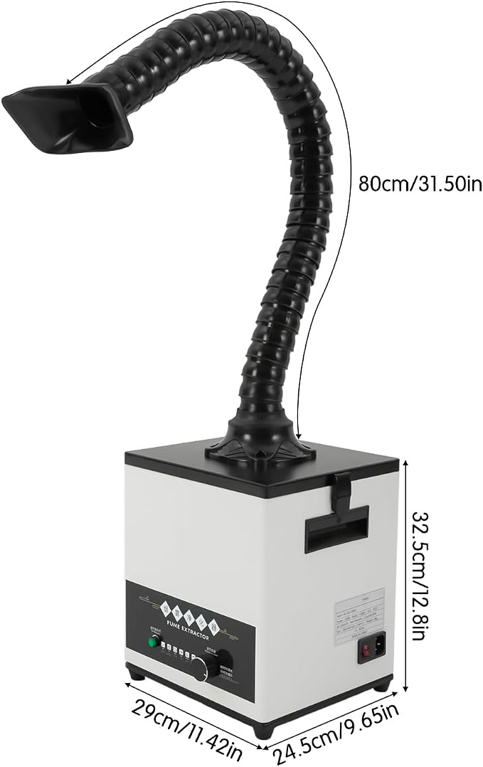 100W Fume Extractor Smoke Purifier, 3-Stage HEPA Activated Carbon Filters - Image 2