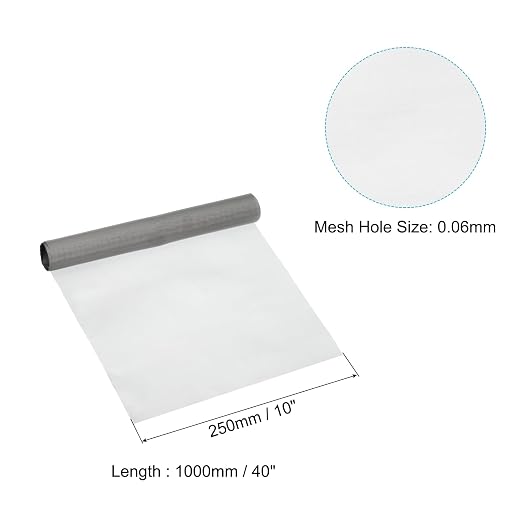 PATIKIL 40" L x 10" W Woven Wire Mesh, 250 Mesh 316L Stainless Steel Air Vent - Image 2