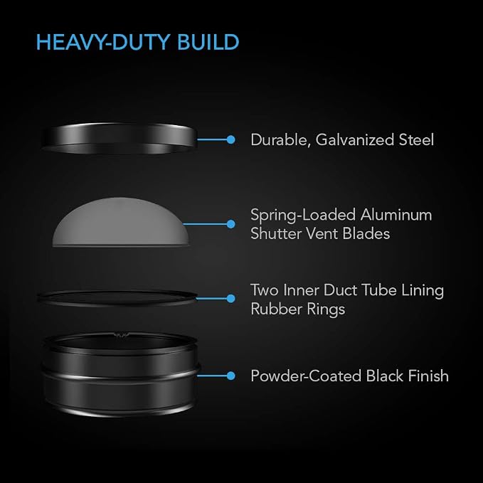 AC Infinity 8” Backdraft Damper, One-Way Airflow Ducting Insert - Image 2
