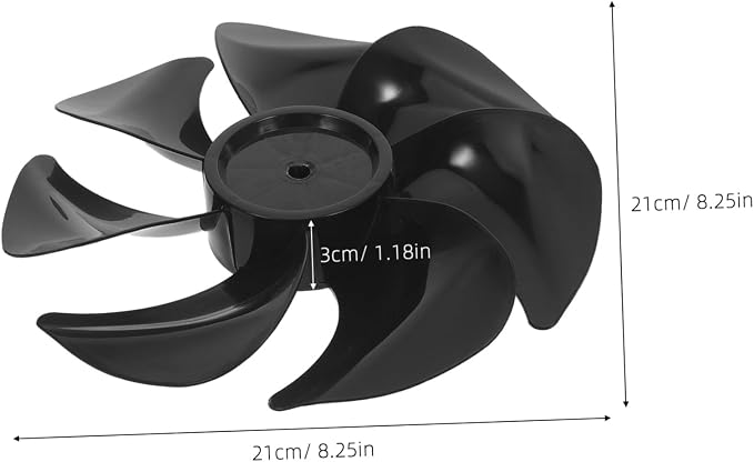 NUOBESTY Replacement Floor Fan Blade 7-Leaves 8.7-inch 22cm Black Plastic Air - Image 2